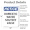 Signmission Domestic Water Shutoff Valve, 10 in W x Rectangle, Aluminum OS-2PACK-NS-A-1014-V-11455 - alternate 4